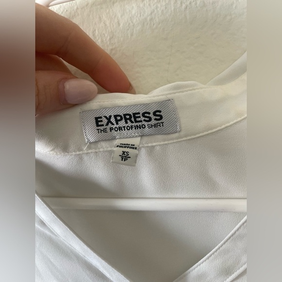 Express white lightweight portfolio button down long sleeve shirt - Picture 2 of 4